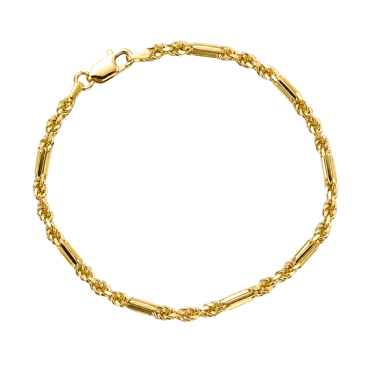 PULSO TORSAL FIGARO 19.7 CM CALIBRE 3 MM ORO DORADO 10 KILATES