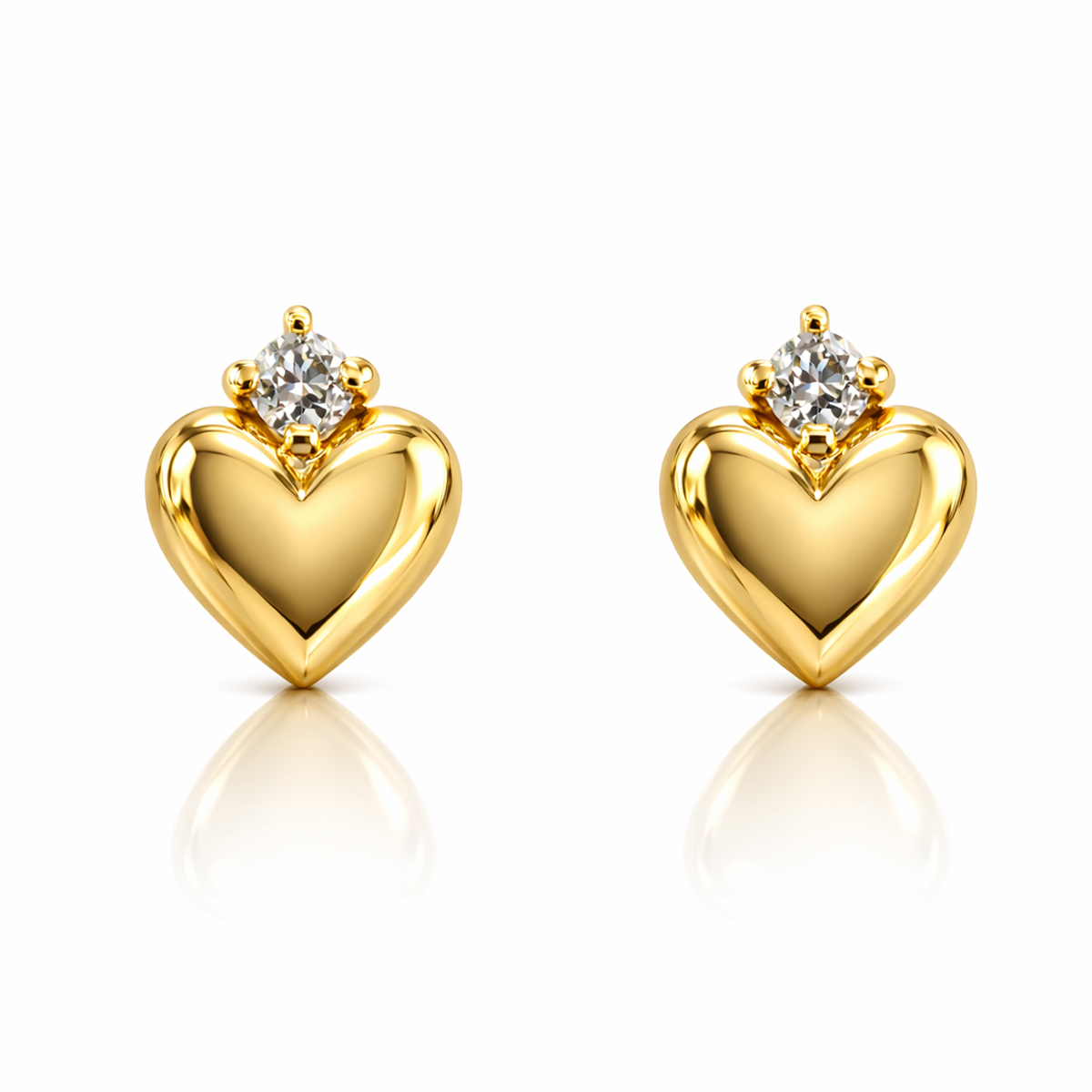 BROQUEL CORAZONES ESPAnOL ORO DORADO 14 KILATES